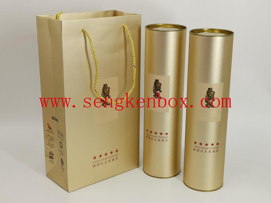 Wine Paper Tube Packaging with Gift Bag