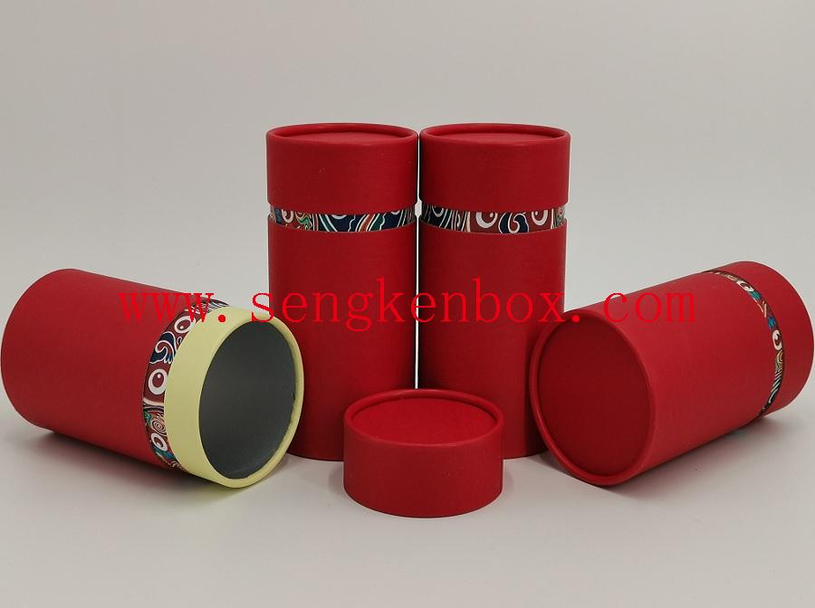 Red Paper Cardboard Canister