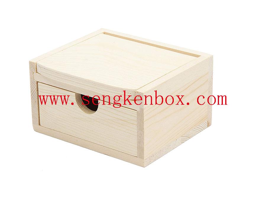 Storage Wooden Box With Flip Mirror