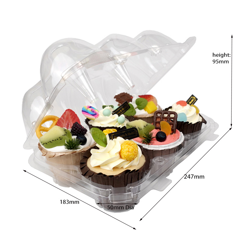 6 pack plastic cupcake containers