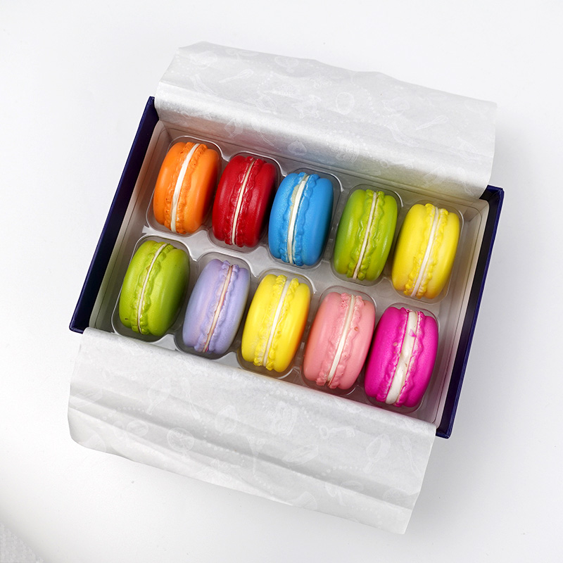 10 macarons paper gift box