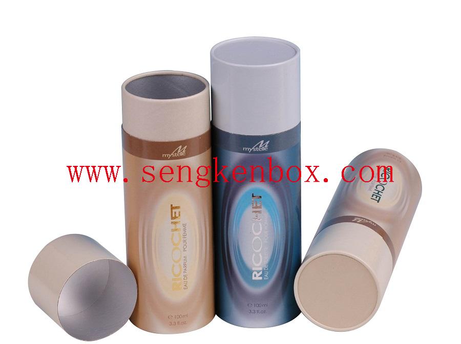 Rolled Edge Paper Perfume Kraft Tube Packaging Cylinder Cardboard Box