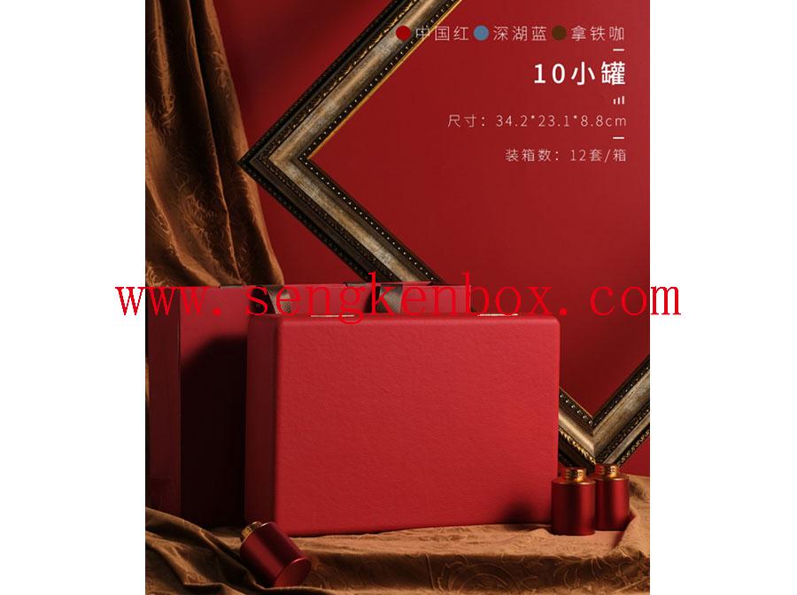 China Red Leather Tea Gift Box