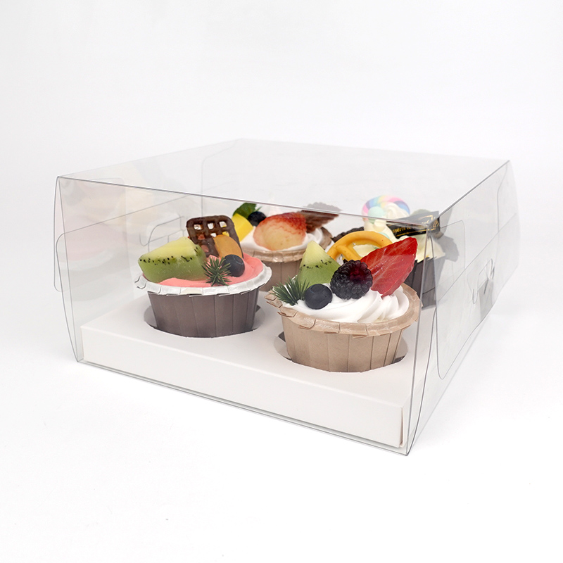 4 cupcakes plastic packaging box