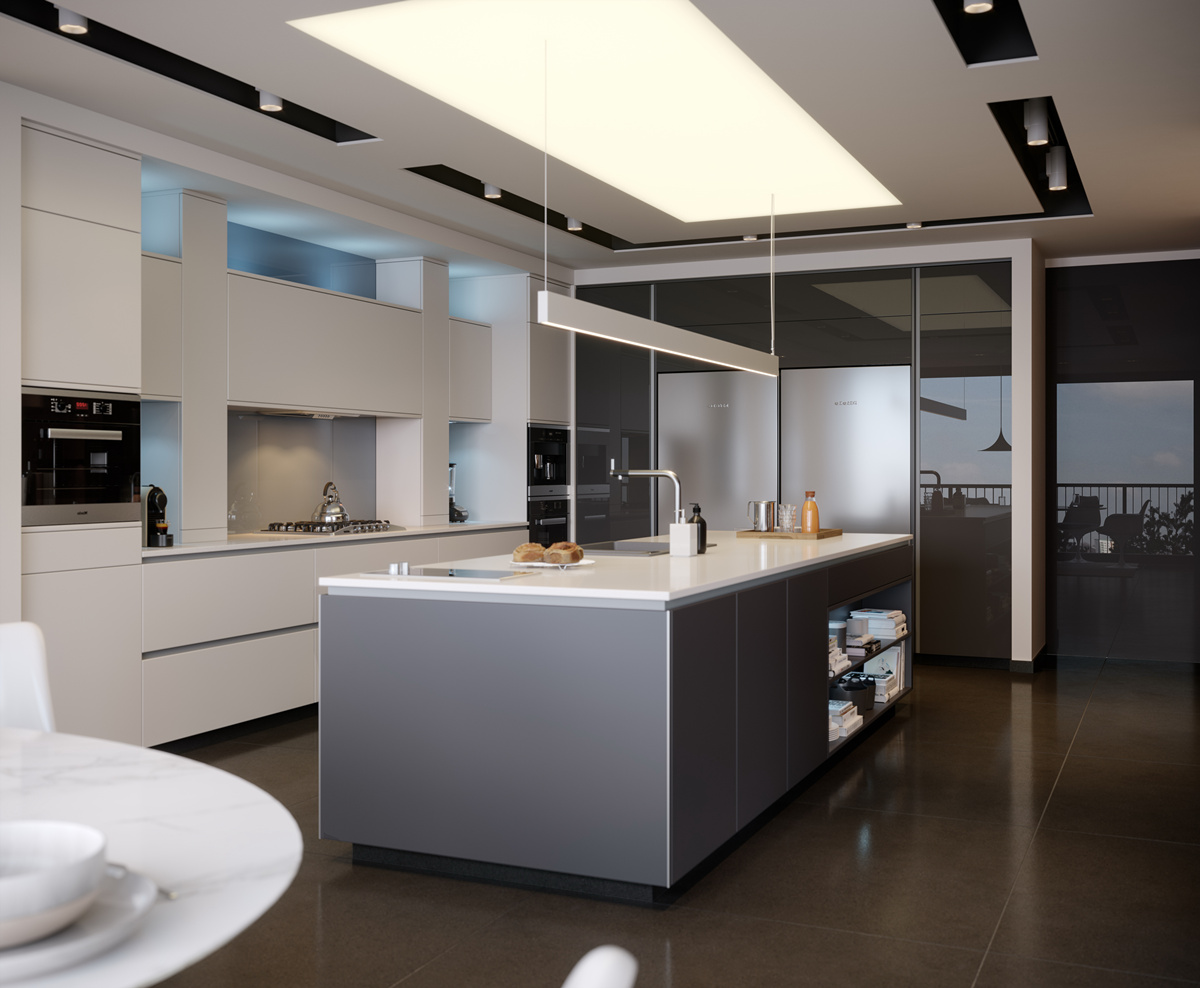 Matte White Kitchen Cabinet