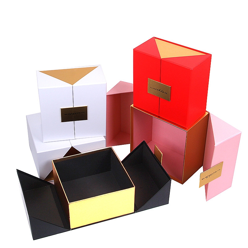 Custom Square Double Open Door Gift Box for Men and Women Flower Wedding Candy