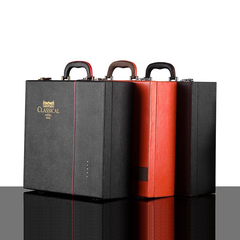 Wholesale High-Quality Leather Red Wine Packaging Box 