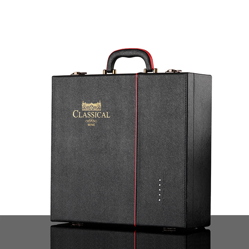 Wholesale High-Quality Leather Red Wine Packaging Box 