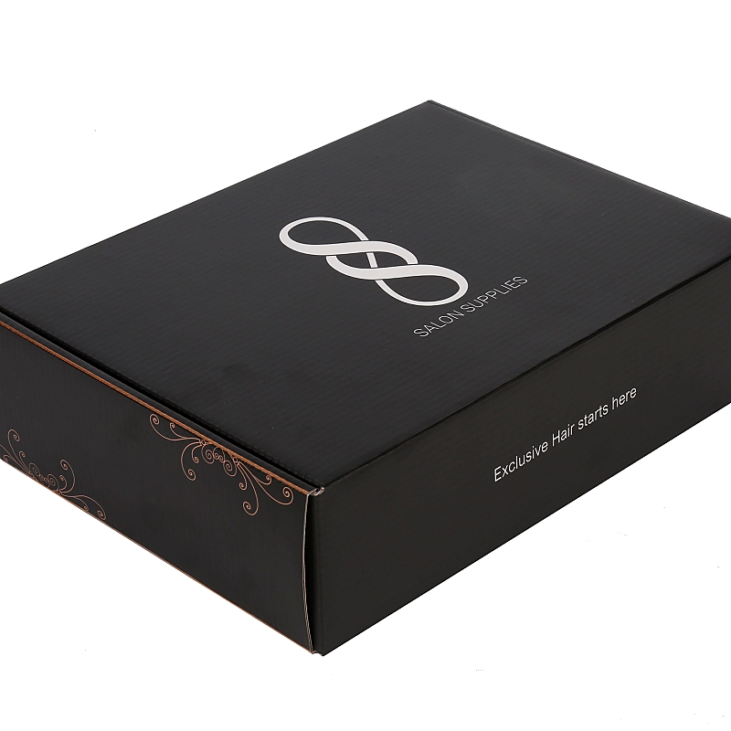 Custom Logo Foldable Corrugated Boxes Black Shipping Boxes 