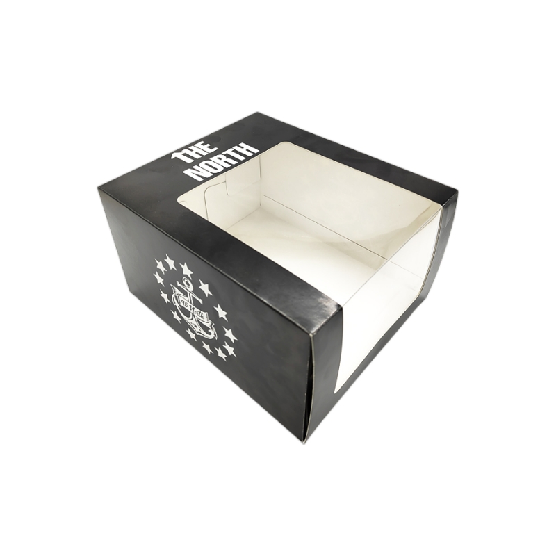 Custom Logo Baseball Cap Paper Packaging Box with Clear Window