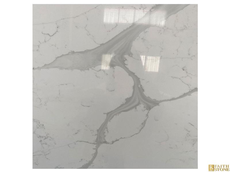 parkle Painting White Quartz Slab 