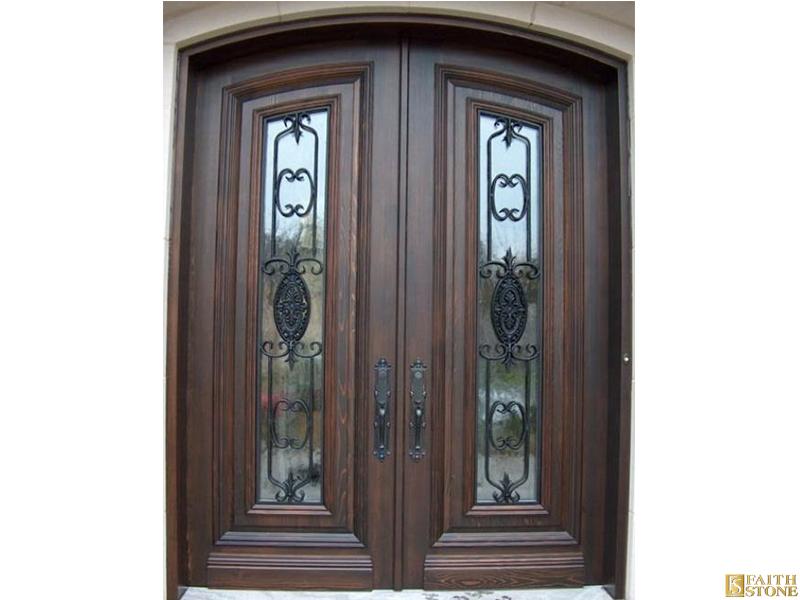 Solid wood iron front door