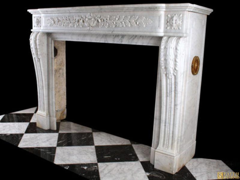 White Carrara Marble Chimneypiece