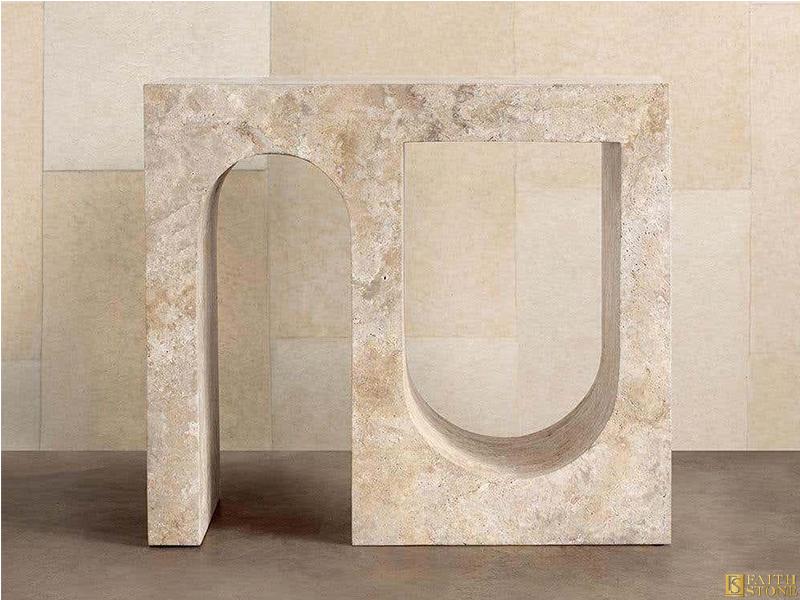 travertine console table