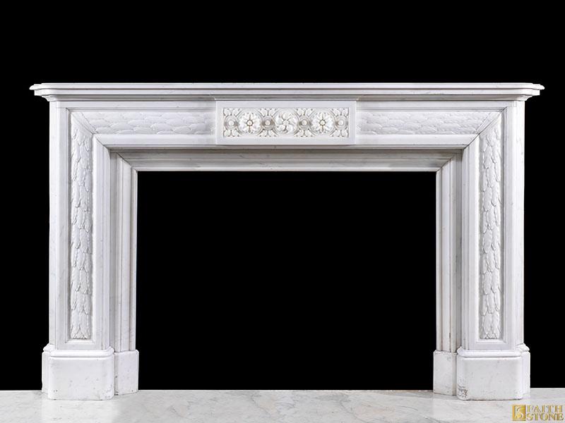 Belgian Statuary Marble Fireplace