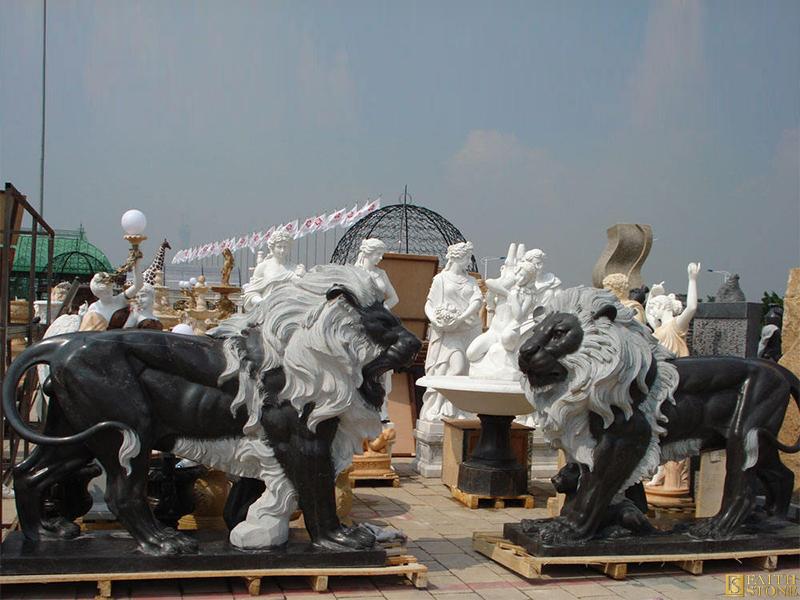 Marble Lions Statues