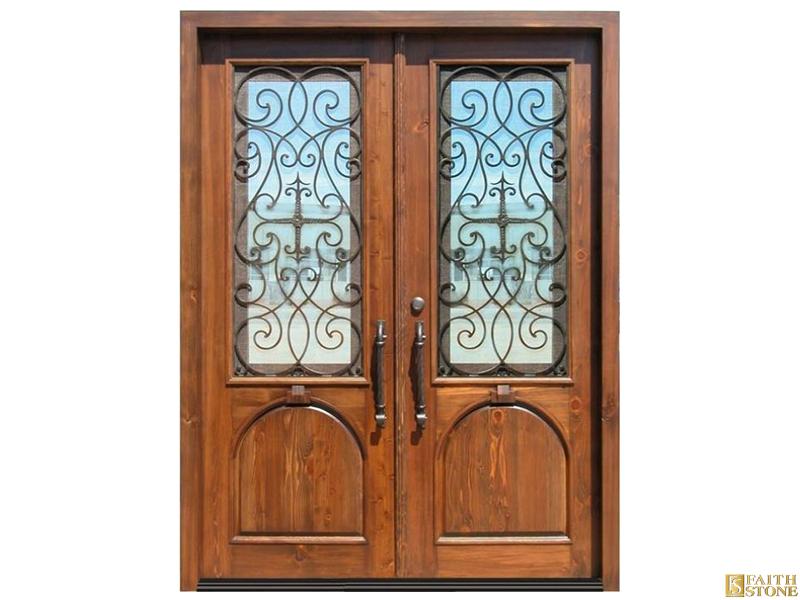 Solid wood iron front door