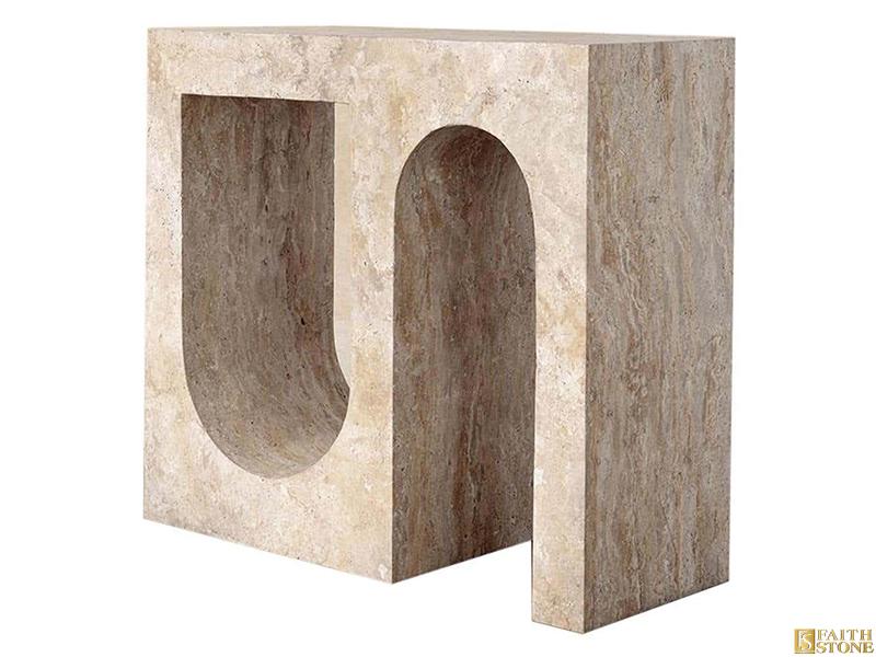 travertine console table