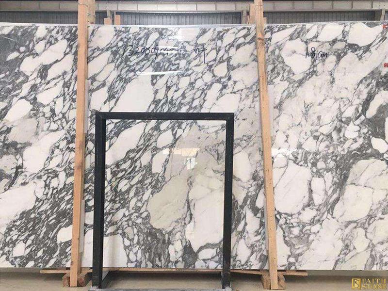 White Arabescato Marble Slab