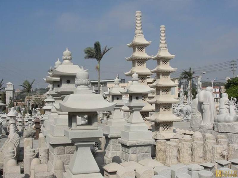 Granite Carved Pagoda Lantern