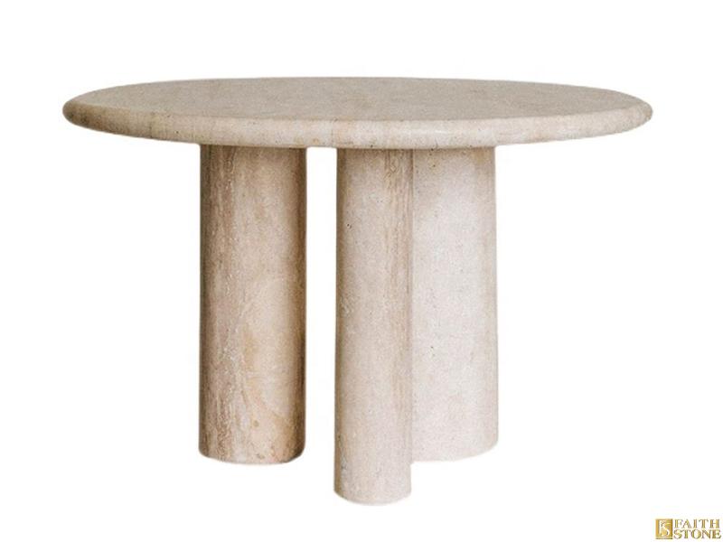 Travertine Marble Circle Table 