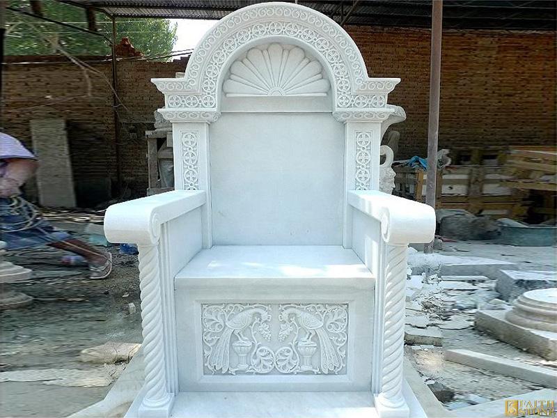 Hand Carved Marble Bench