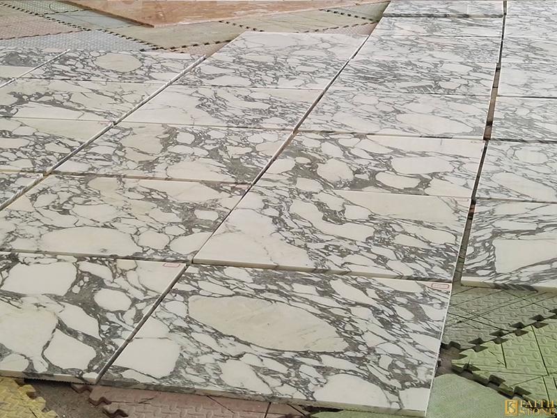 White Arabescato Marble Slab