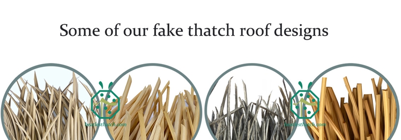 Some faux PVC thatch roof tiles for urban public places landscape designs