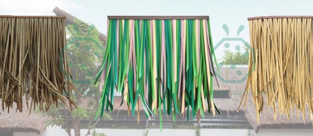 Colors Plastic Resin Raffia Thatch Roof for Timber House Decoration