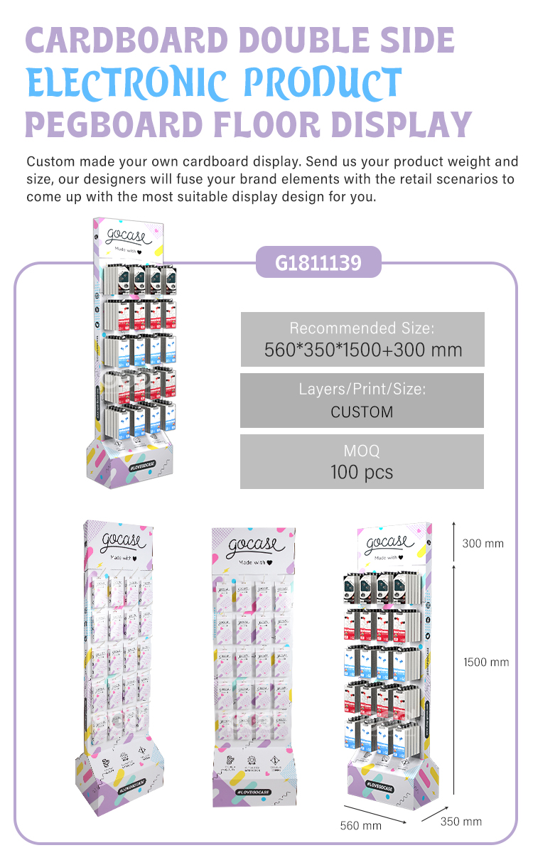 cardboard mobile accessories display shelf