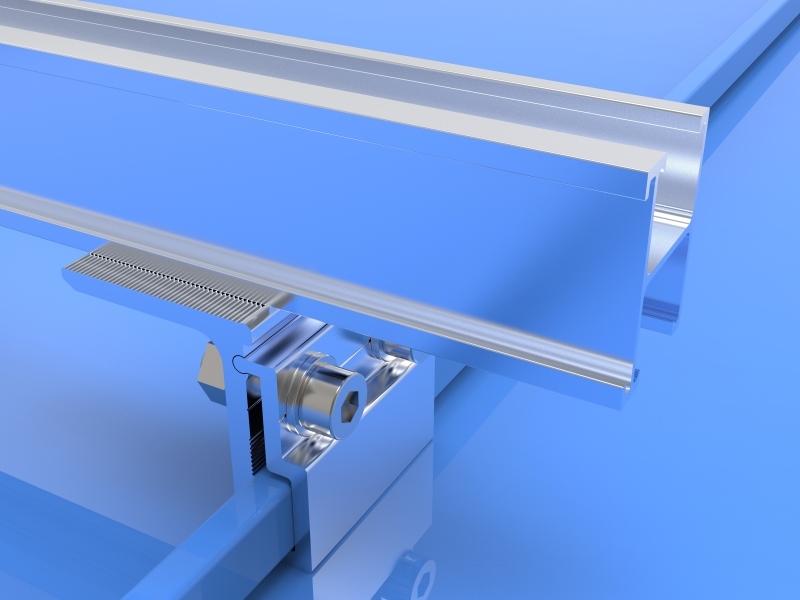 solar mounting structure with clamp lock on tin roof