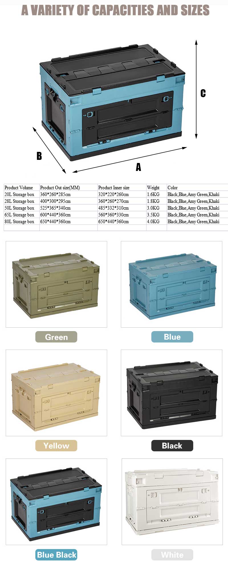 plastic folding storage box