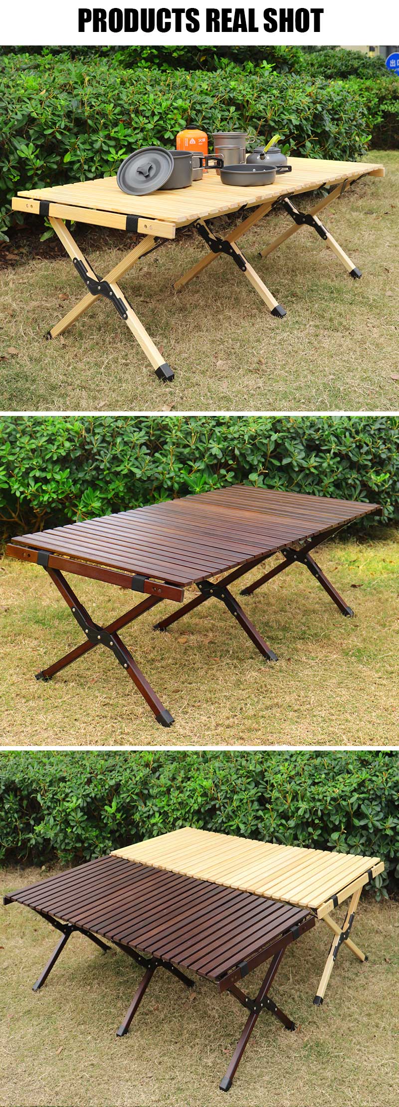 wooden folding table