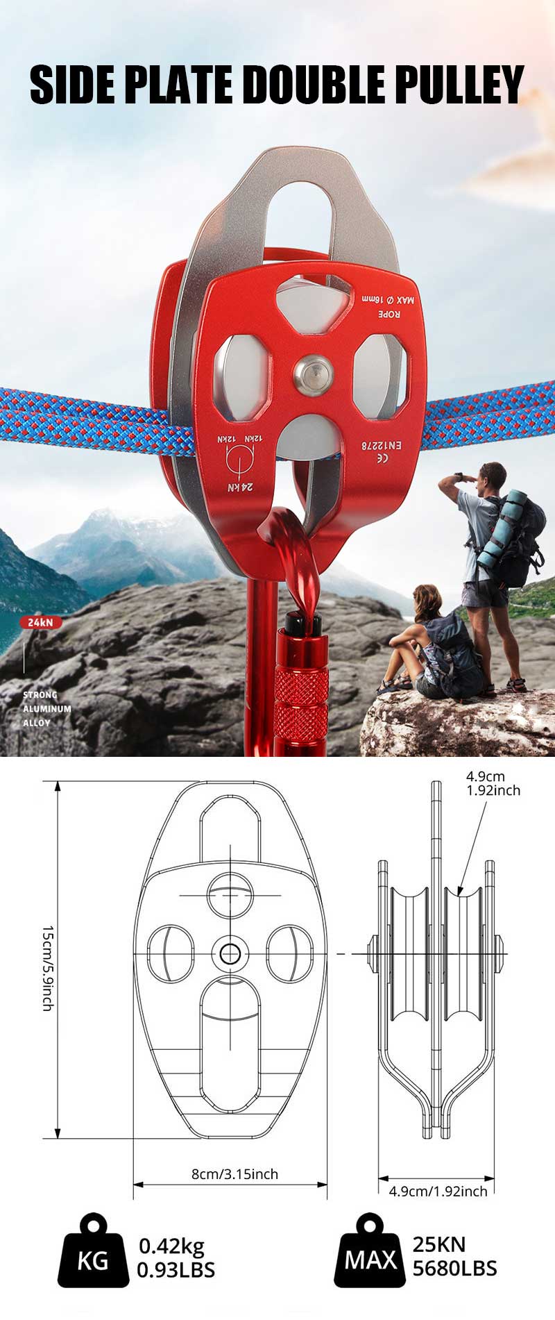 Non-fixed big single pulley