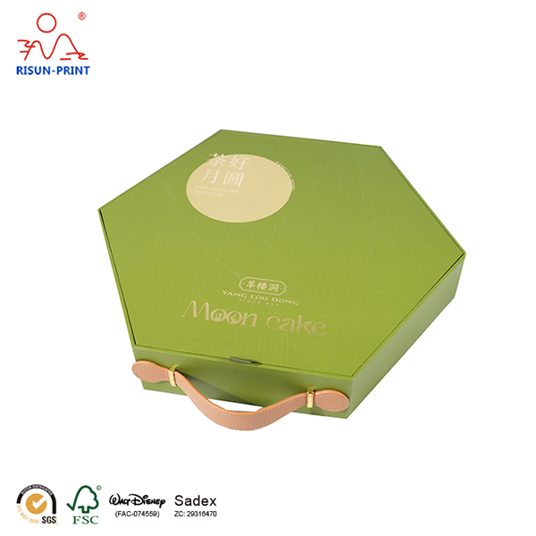 Octagonal clamshell Mooncake Gift Box