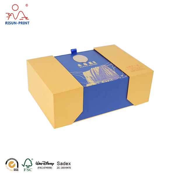 Customized luxury double door-open clamshell food gift box packaging