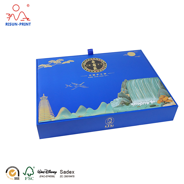 Customized luxury double door-open clamshell food gift box packaging