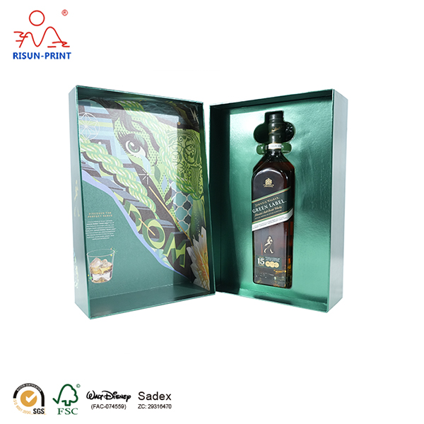 luxury rigid cardboard whisky wine gift box