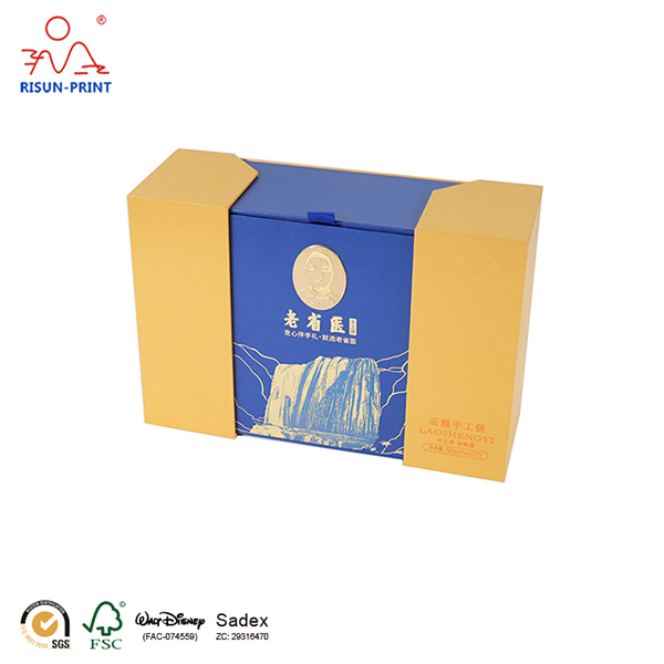 Customized double door-open clamshell food gift box packaging