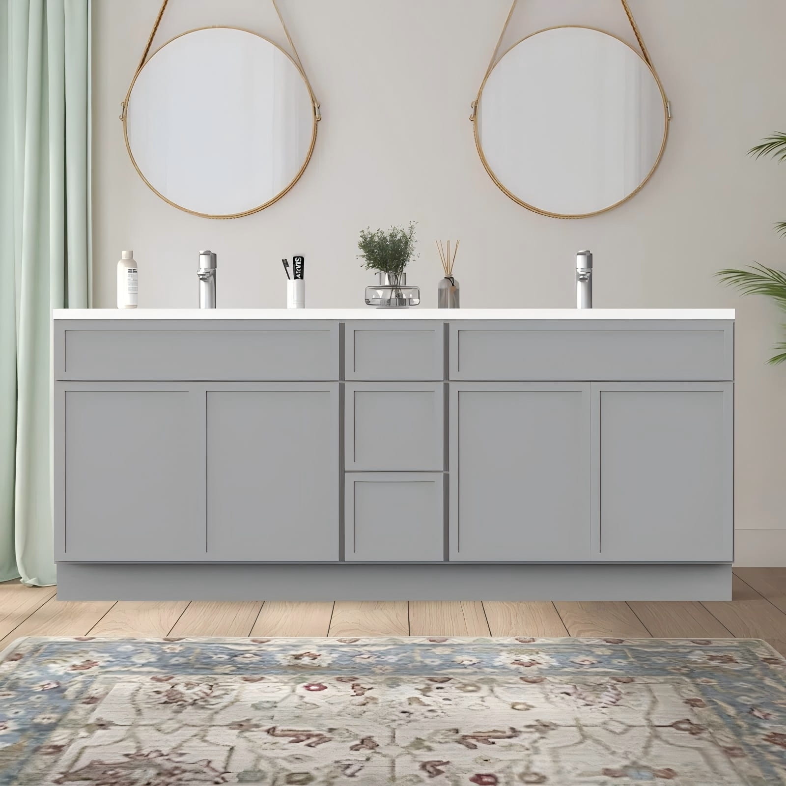 Grey slim shaker bathroom vanity