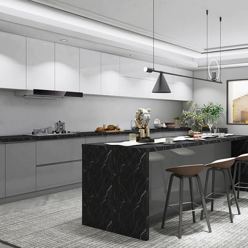 black and white kitchen cabinets