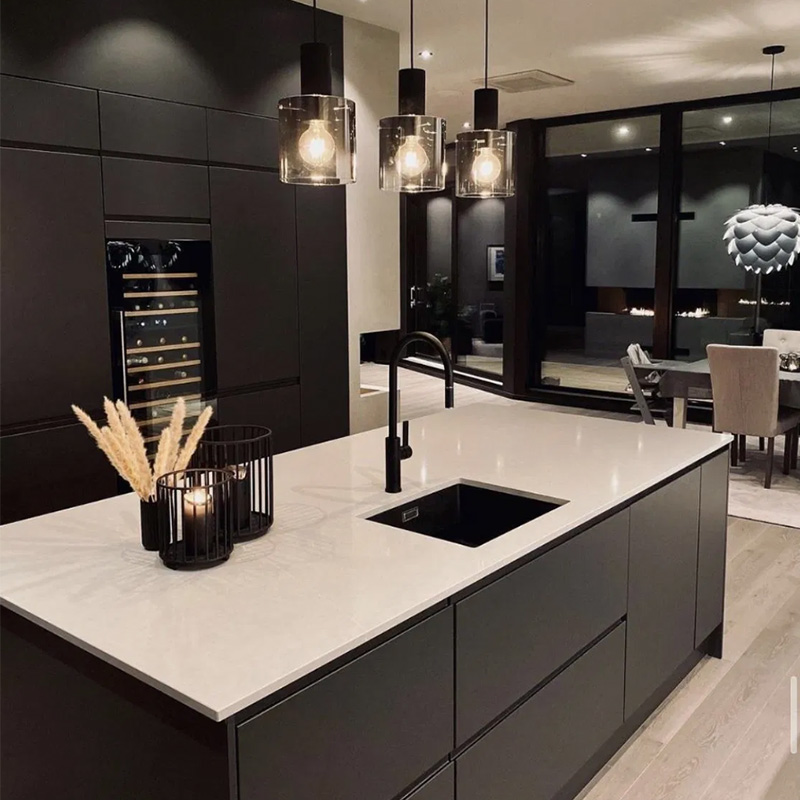 black kitchen cabinets