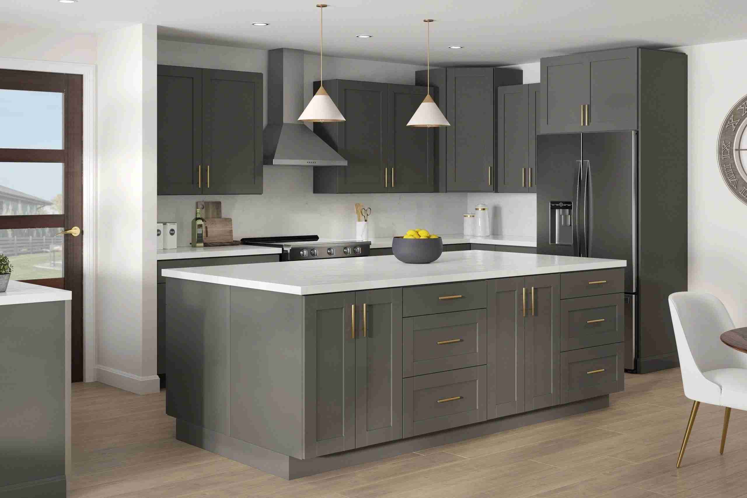 Dark Grey shaker kitchen cabinets